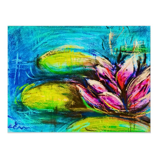 Póster Ondes de calme fleuries | Art floral abstrait zen (Frente)