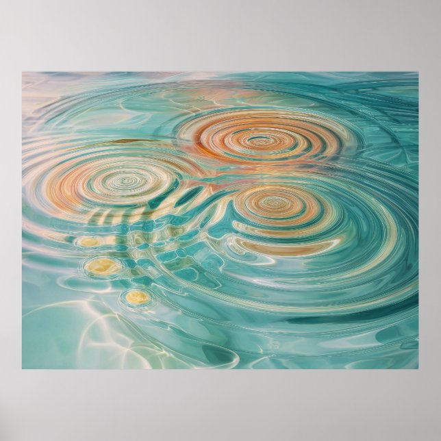 Poster Ondulações de Tranquilidade Harmonia Abstrata da Á (Frente)