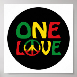 Poster One Love, Reggae design