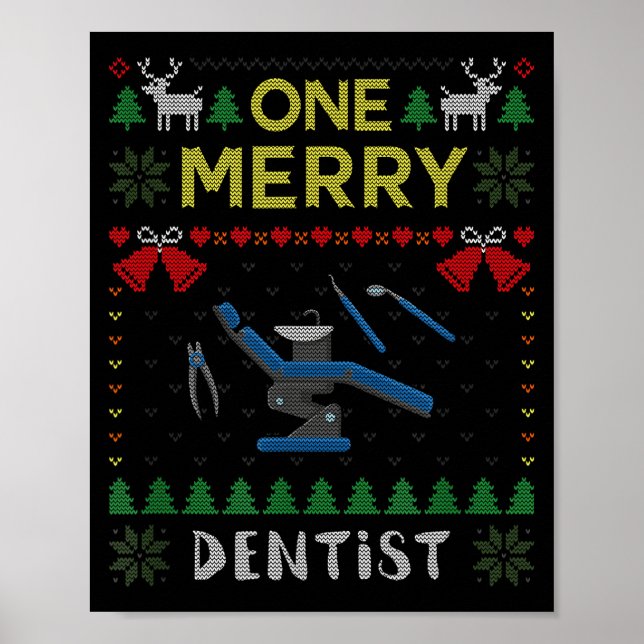 Poster One Merry Dentist Dental Doctor Ugly Christmas Swe (Frente)