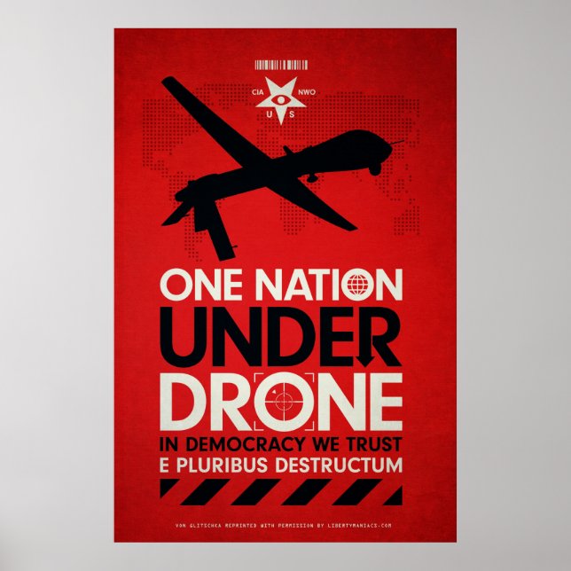 Póster One Nation under Drones por Von Glitschka (Frente)