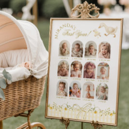 Poster One Silly Goose 1st Birthday Photo Milestone