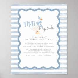 Poster One Silly Goose 1st Birthday Time Capsule Sign