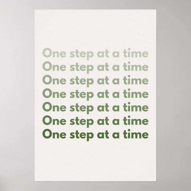 Poster One step at a time. Motivational (Frente)