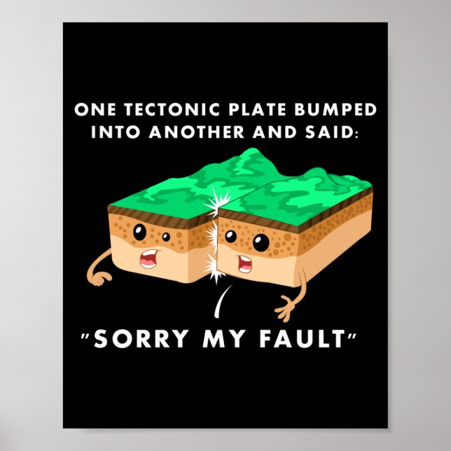 Poster One Tectonic Plate Bumped Into Another T Shirt  (Frente)
