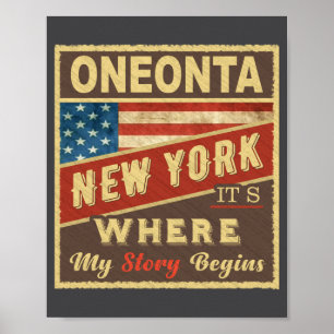 Poster Oneonta Ny É Onde Minha História Começa _1 