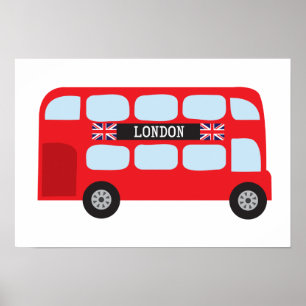 Póster Ônibus de dois andares em Londres
