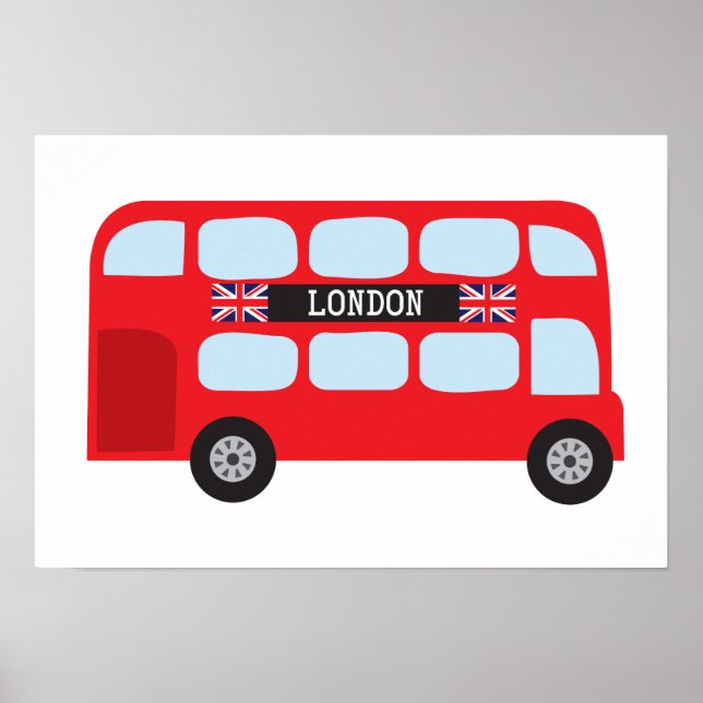 Póster Ônibus de dois andares em Londres (Frente)