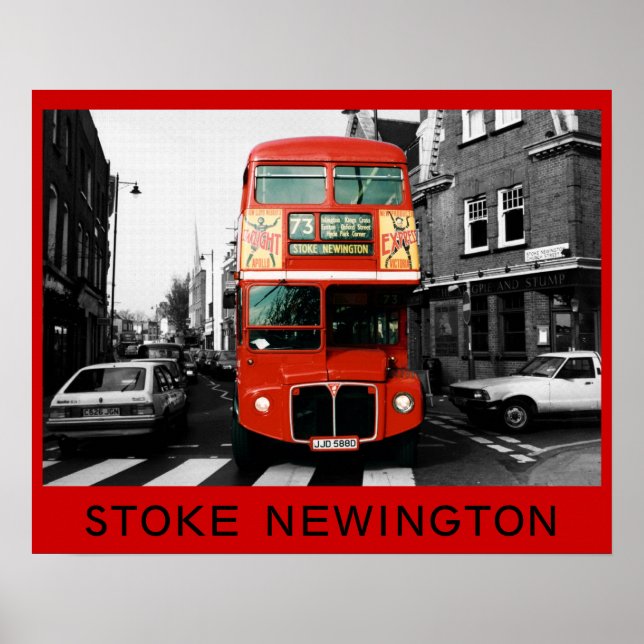 Póster Ônibus de Londres em Stoke Newington (Frente)