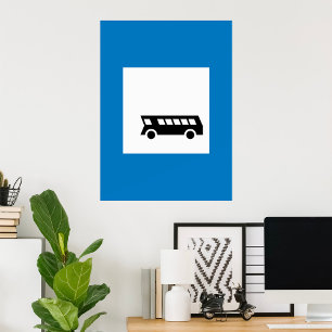 Poster Ônibus de transporte público - Sinal de trânsito u
