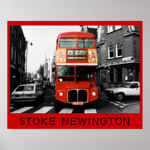 Póster Ônibus londrino em Stoke Newington