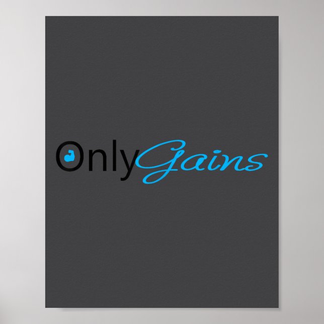 Poster Only Gains _ Funny Gym Motivation  (Frente)