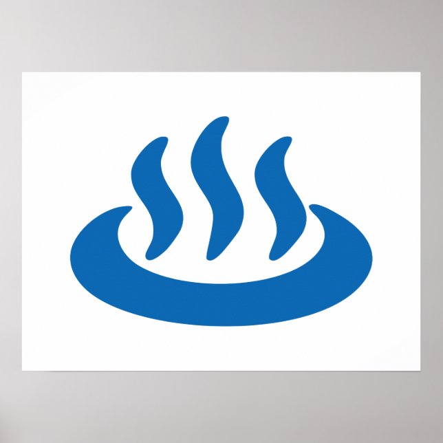 Poster Onsen ♨ Hot Primavera 温 泉 Sinal Japonês (Frente)
