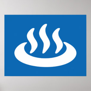 Póster Onsen ♨ Hot Primavera 温 泉 Sinal Japonês