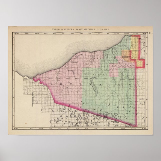 Póster Ontonagon County Michigan (Frente)
