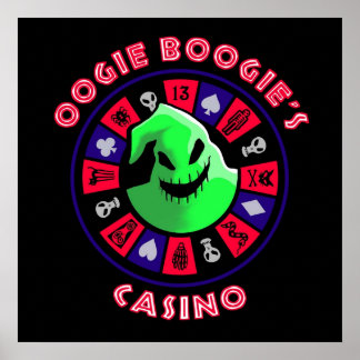Poster Oogie Boogies Casino Roulette Wheel em Black Ligh
