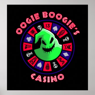 Poster Oogie Boogies Casino Roulette Wheel em Black Ligh