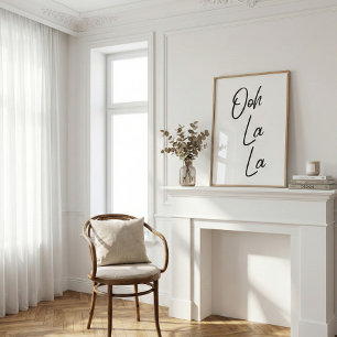 Poster Ooh La La Expressão Francesa em Branco Suave