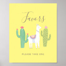 Ooh La Llama Chá de fraldas Favor Cute Sinal amare