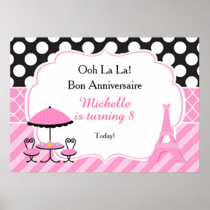 Poster Ooh la Paris Tea Birthday