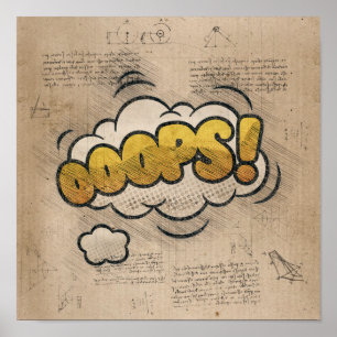 Poster OOPS! Vintage Comic Book Steampunk Pop Art