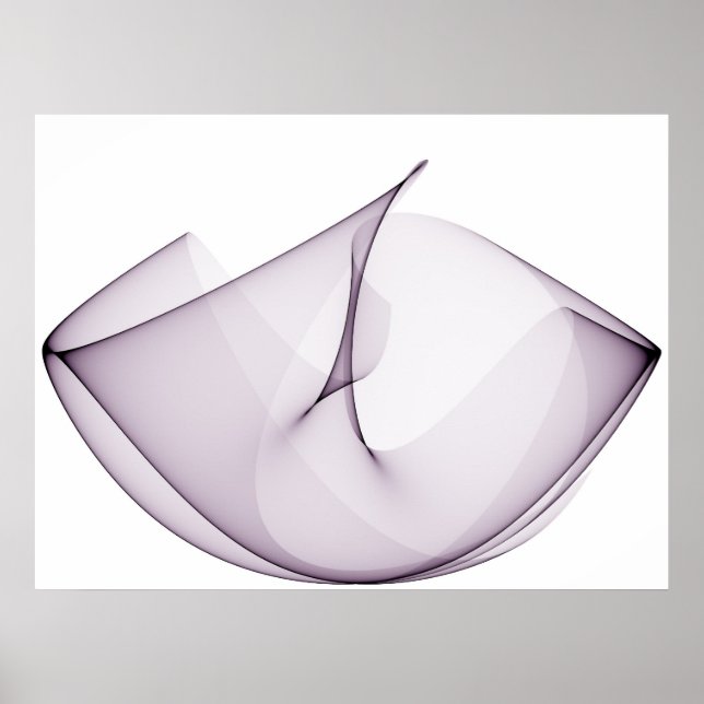 Póster Op Art Sine Curvas Três Violetas (Frente)