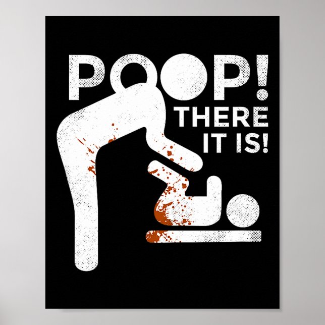 Poster Op Lá Está Mãe Pai Troca de Fralda de Bebê Engraça (Frente)