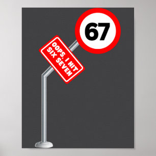 Poster Opa, Eu Acertei Seis Sete 6 7 Meme Engraçado Brain