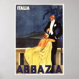 Poster OPATIJA ABBAZIA ITÁLIA Viagens vintage do homem Tu