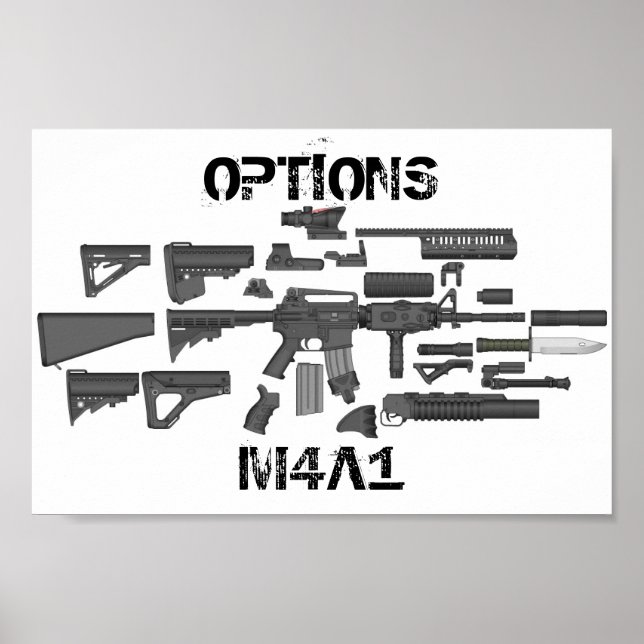 Póster Opções M4A1 (Frente)