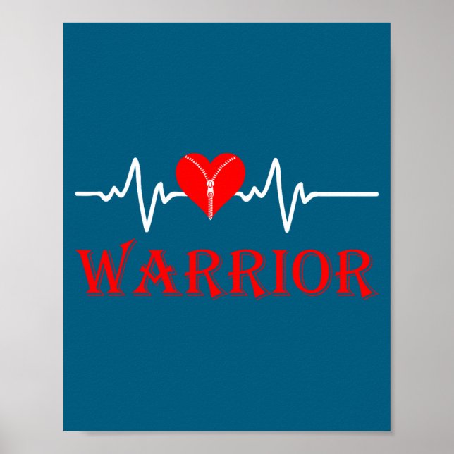 Poster Open Heart Surgery Recovery Survivor Heart Warrior (Frente)