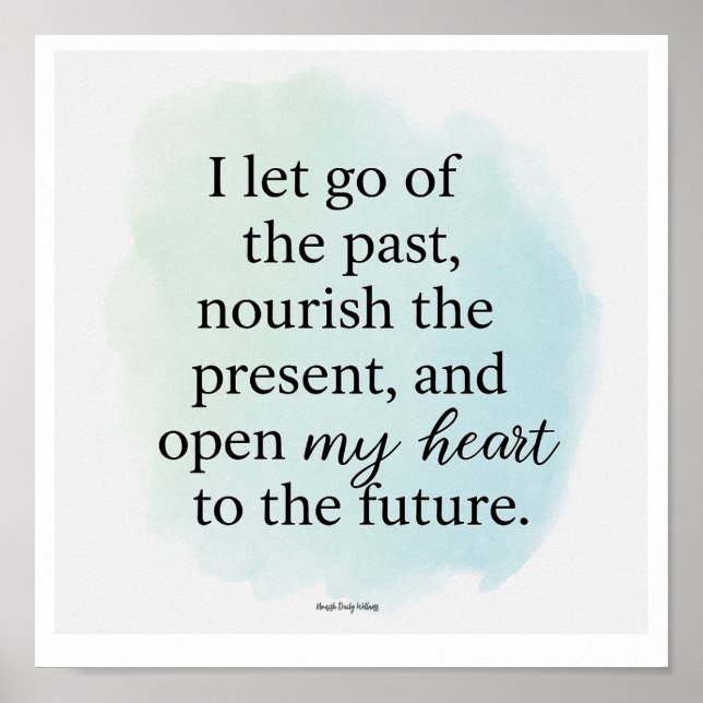 Poster Open My Heart to the Future -Soft Blue Minimalist  (Frente)