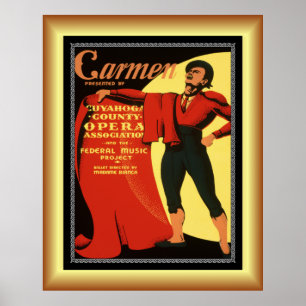 Poster Ópera ~ Carmen ~ Toreador Song ~ 1939 ~