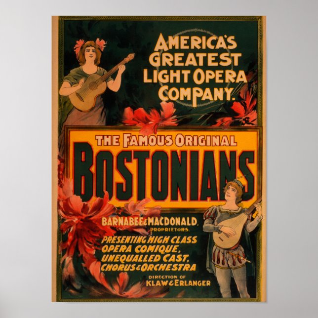 Poster Ópera de Luz Maior da América dos Bostonianos (Frente)