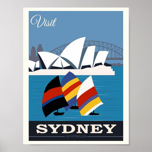 Poster Ópera de Sydney e Ponte Harbor, Viagem (Frente)