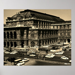 Poster Ópera Estatal de Viena Áustria Vintage