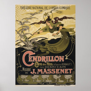 Póster Ópera francesa Paris de Cendrillon Cinderella do
