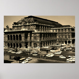 Poster Ópera Staatsoper Viena Áustria Vintage