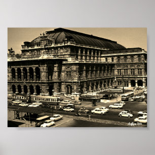 Poster Ópera Staatsoper Viena Áustria Vintage