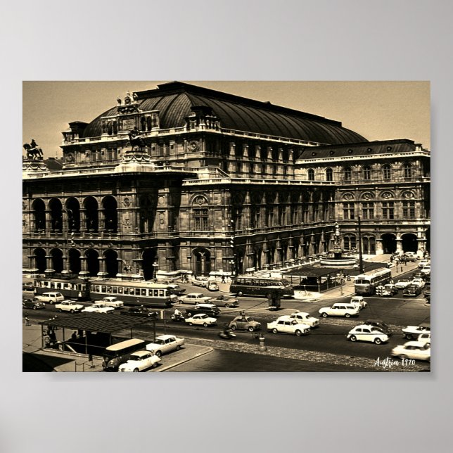 Poster Ópera Staatsoper Viena Áustria Vintage (Frente)
