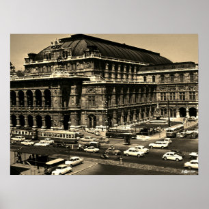 Poster Ópera Vintage Áustria Viena Staatsoper