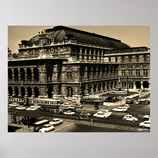 Poster Ópera Vintage Áustria Viena Staatsoper (Frente)