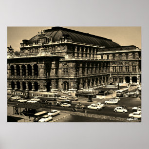 Poster Ópera Vintage Áustria Viena Staatsoper