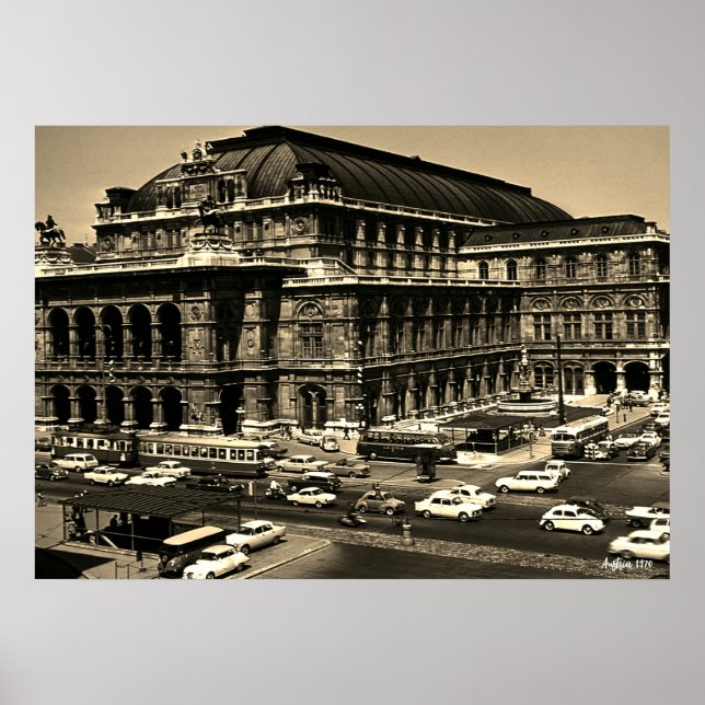 Poster Ópera Vintage Áustria Viena Staatsoper (Frente)