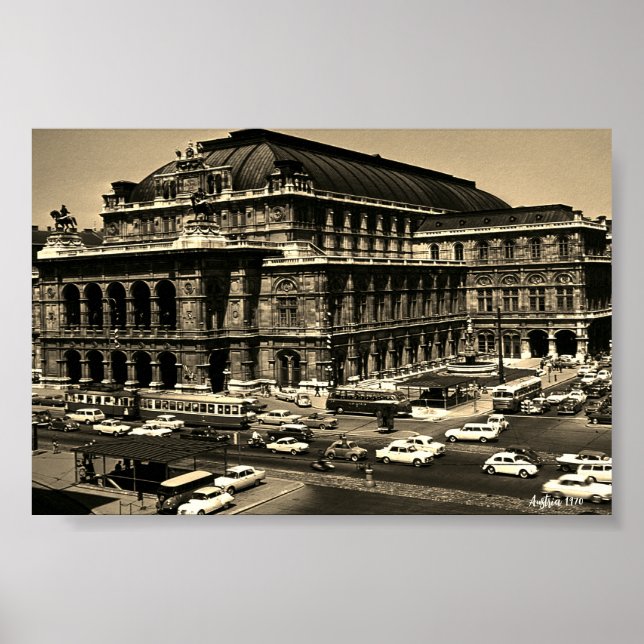 Poster Ópera Vintage Áustria Viena Staatsoper (Frente)