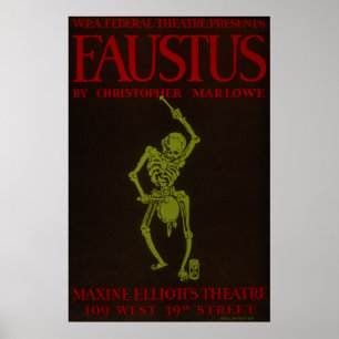 Póster Ópera WPA de Christopher Marlowe Faustus do