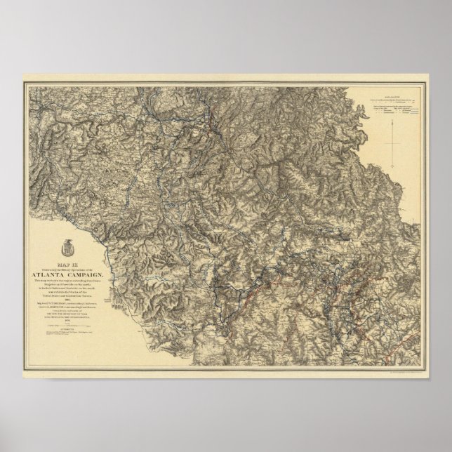 Póster Operações Militares da Campanha 3 de Atlanta (Frente)