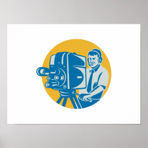 Póster Operador cinematográfico da tevê do grupo de fil
