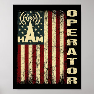 Poster Operador de Rádio Amador Rádio Amador Bandeira Pat