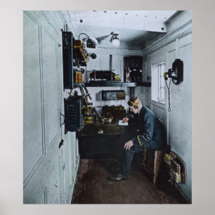 Póster Operador de rádio titânico SOS do RMS